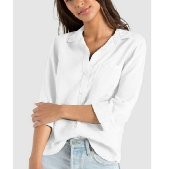 cloth & stone Tops - Cloth & Stone Anthropologie Womens White Button Up Shirt Size XSMALL